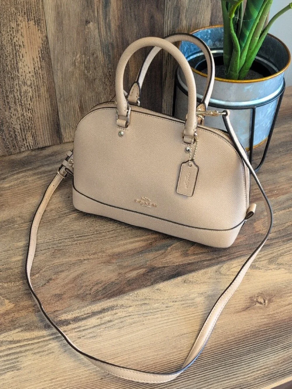 Coach Mini Sierra F57555 Crossgrain Leather Satchel Crossbody